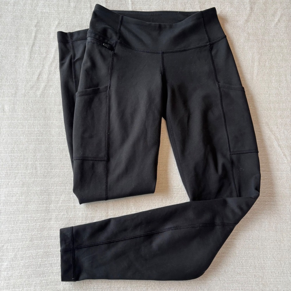Patagonia Centered Tights Black Athletic Leggings Pockets 21995 Women